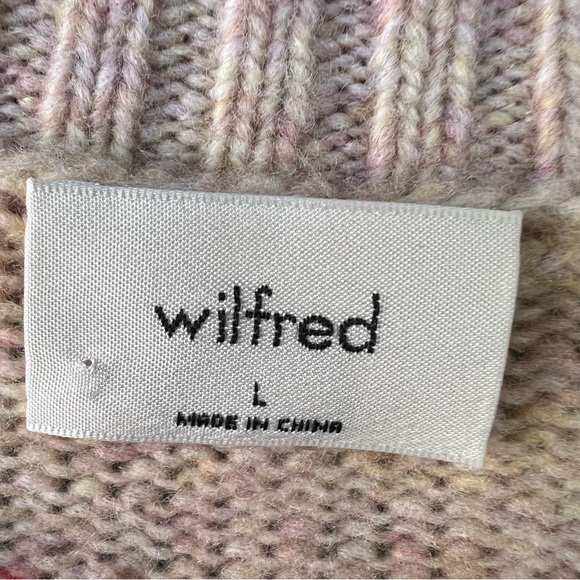 ARITZIA WILFRED CASHMERE WOOL POESY Heart Pattern Beige Sweater SIZE LARGE NWOT - Picture 5 of 12